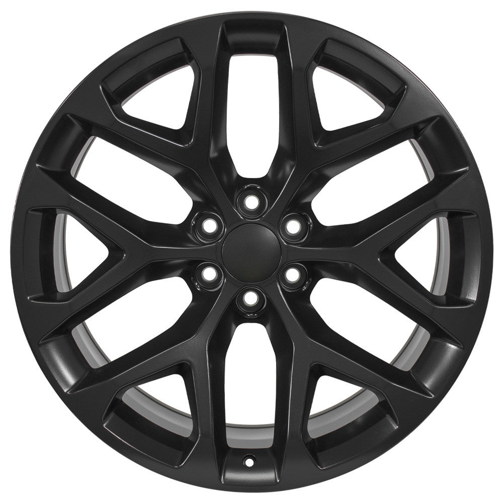 24 Inch Satin Black Snowflake GM Replica Wheel