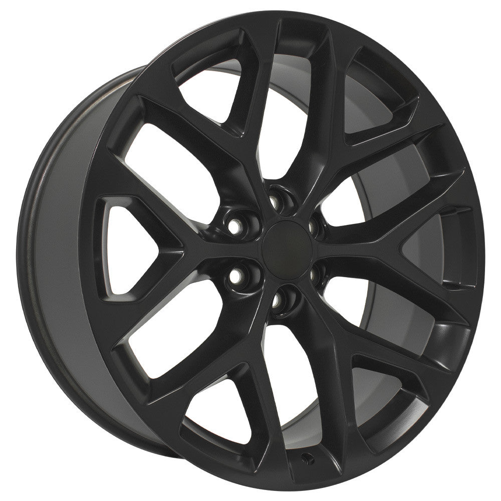 24 Inch Satin Black Snowflake GM Replica Wheel – Wheels4Trucks