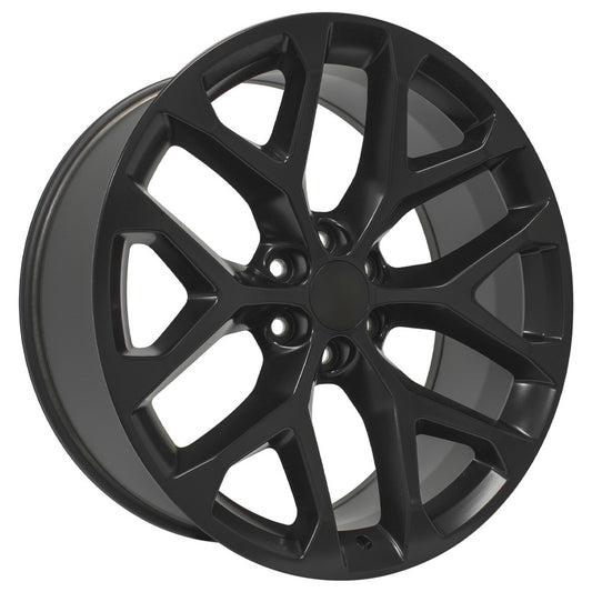 24 Inch Satin Black Snowflake GM Replica Wheel