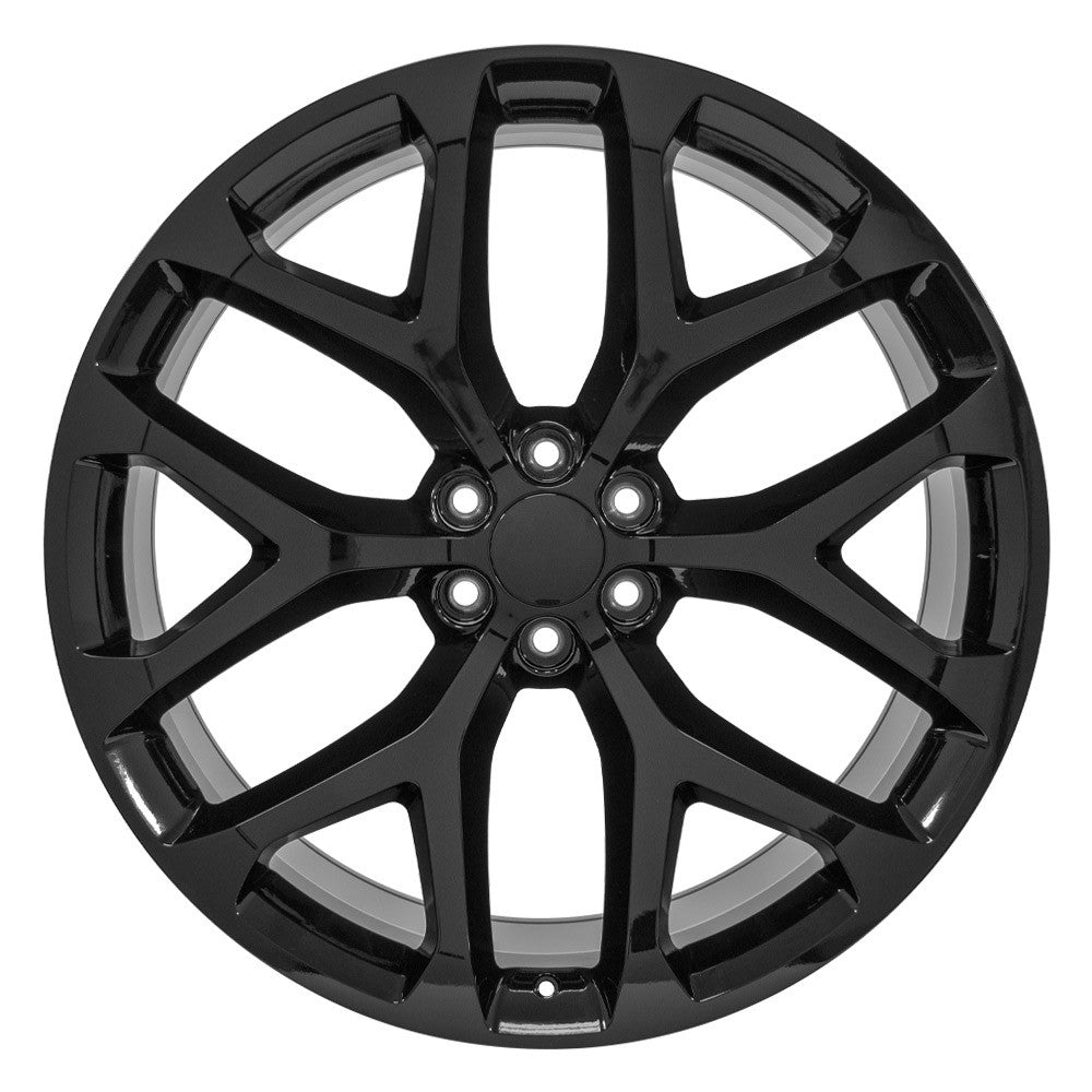 24 Inch Gloss Black Snowflake GM Replica Wheel