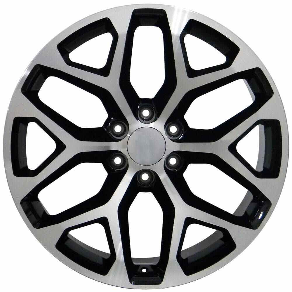 20 Inch Black and Machine Snowflake GM Replica Wheel