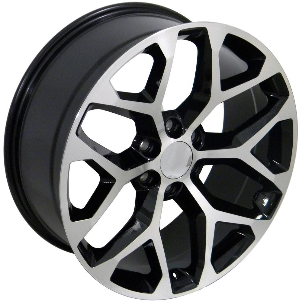 20 Inch Black and Machine Snowflake GM Replica Wheel