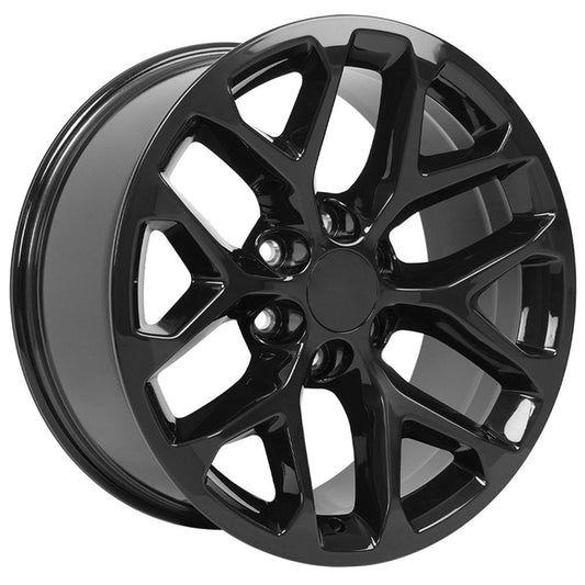 22 Inch Gloss Black Snowflake GM Replica Wheel