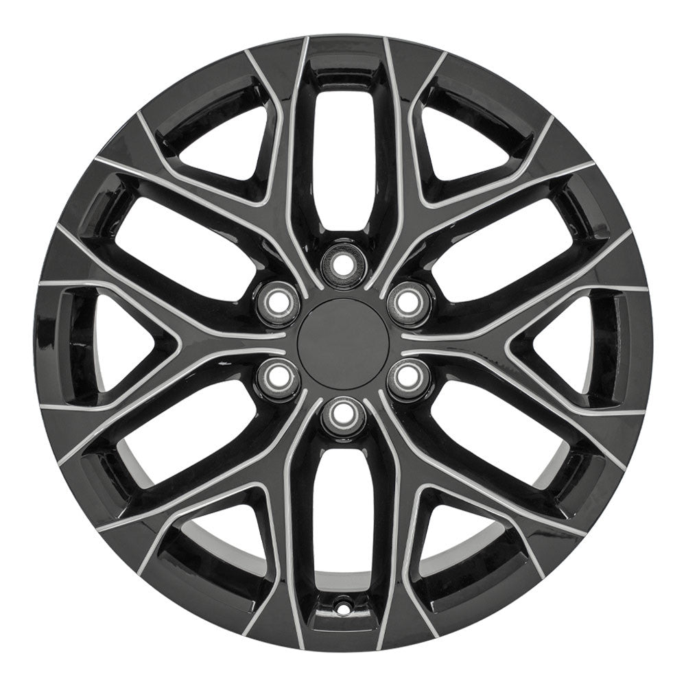 20 Inch Gloss Black Milled Snowflake GM Replica Wheel