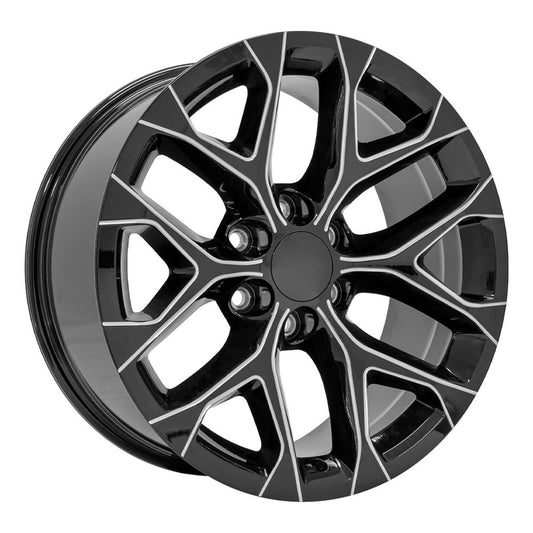 20 Inch Gloss Black Milled Snowflake GM Replica Wheel