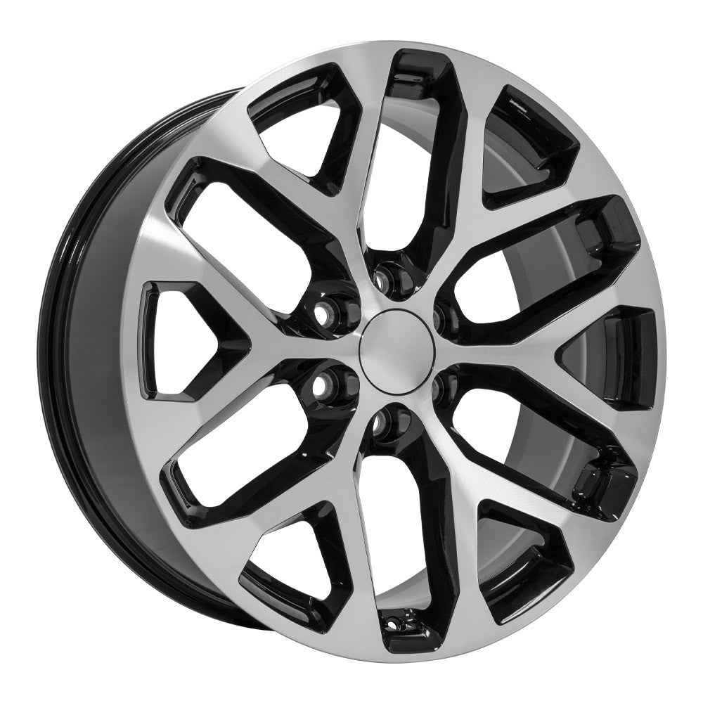 22 Inch Black and Machine Snowflake GM Replica Wheel