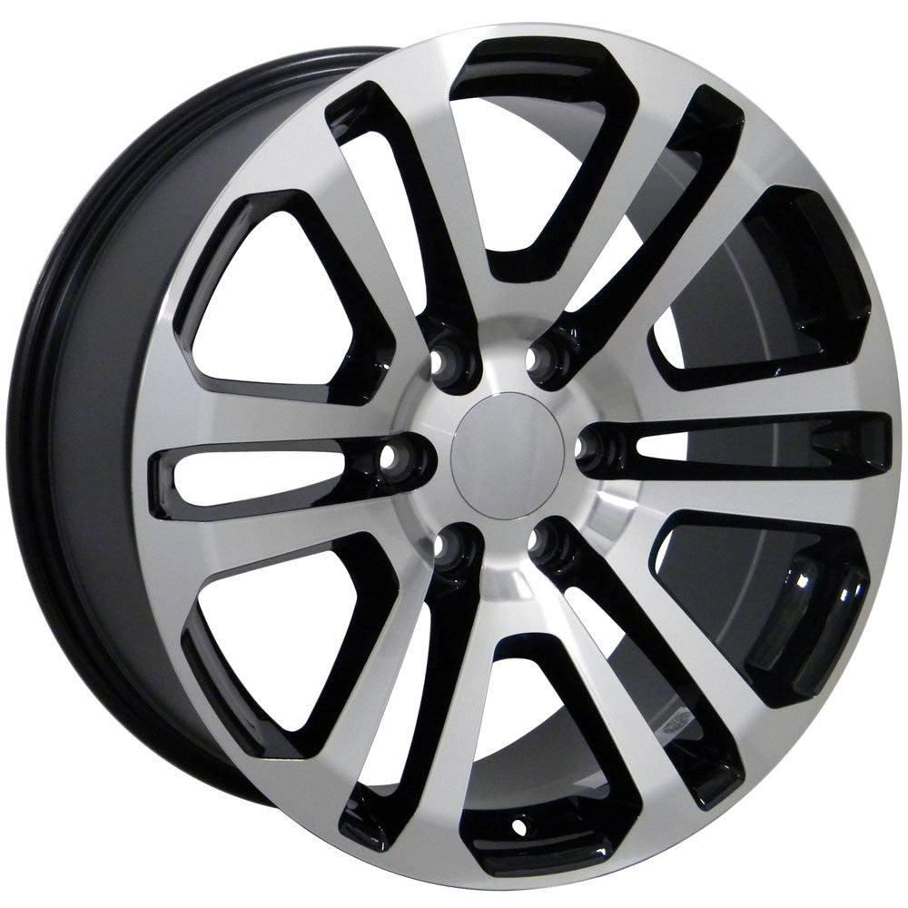 22 Inch Black and Machine Split Spoke GM Replica Wheel