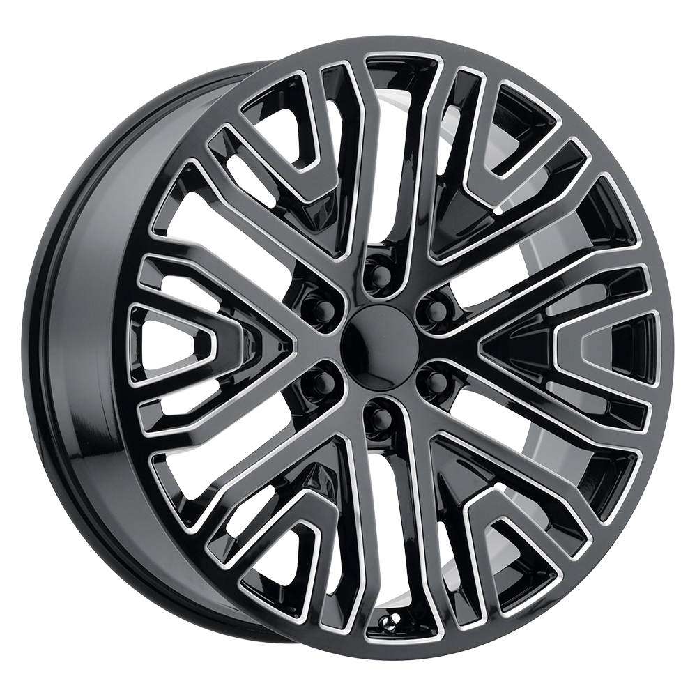 20 Inch Black Milled Six Split Spoke GM Replica Wheel